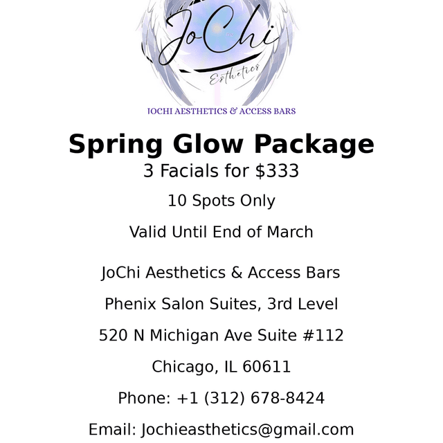 Spring glow package 🌸 at JoChi Aesthetic & Access bars in Chicago, IL